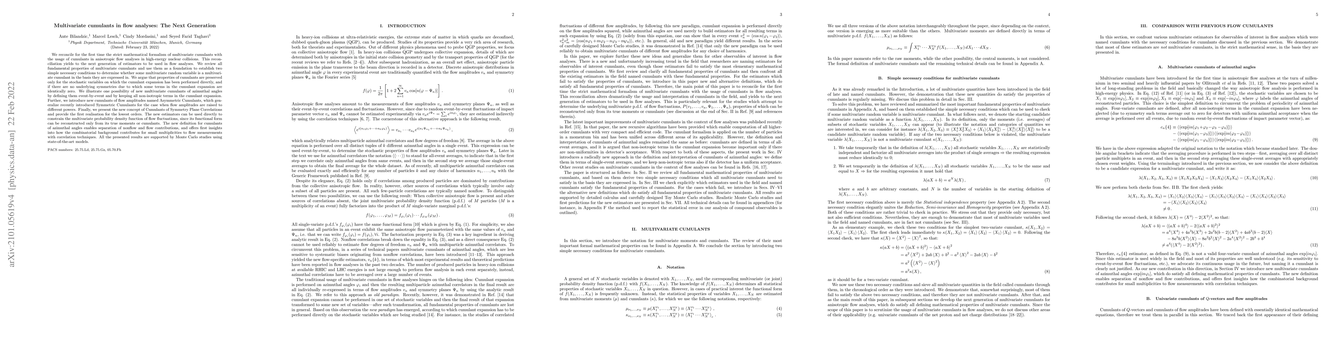 Thumbnail for Multivariate cumulants in flow analyses: The Next Generation