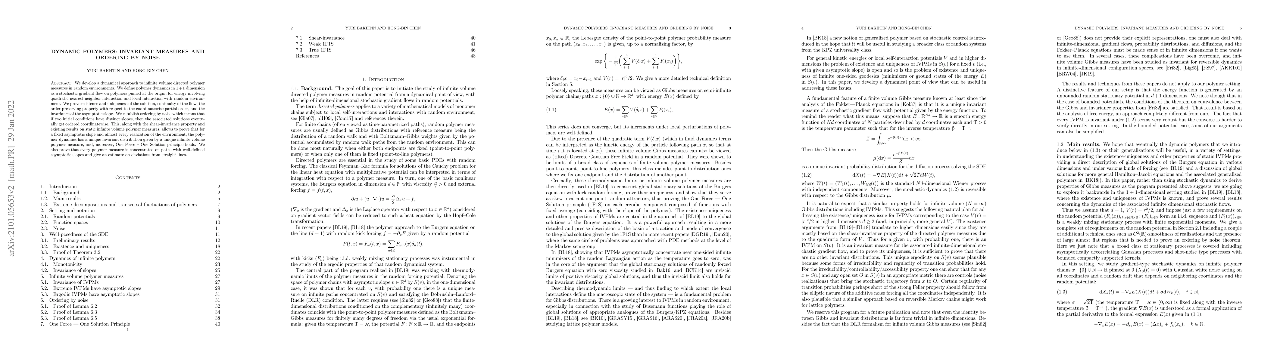 Thumbnail for Dynamic polymers: invariant measures and ordering by noise