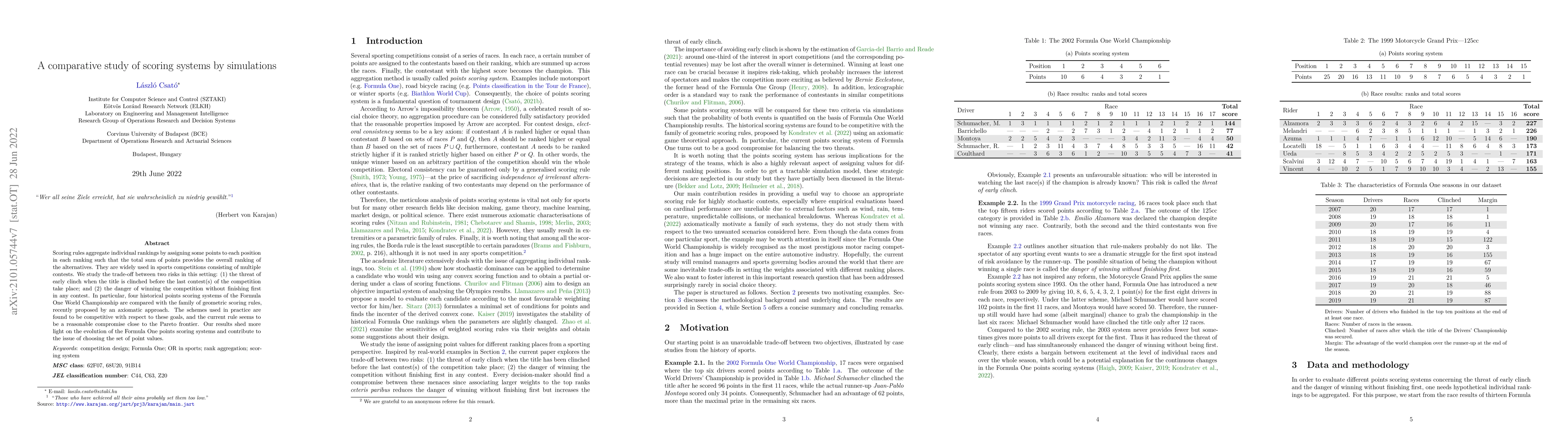 Thumbnail for A comparative study of scoring systems by simulations