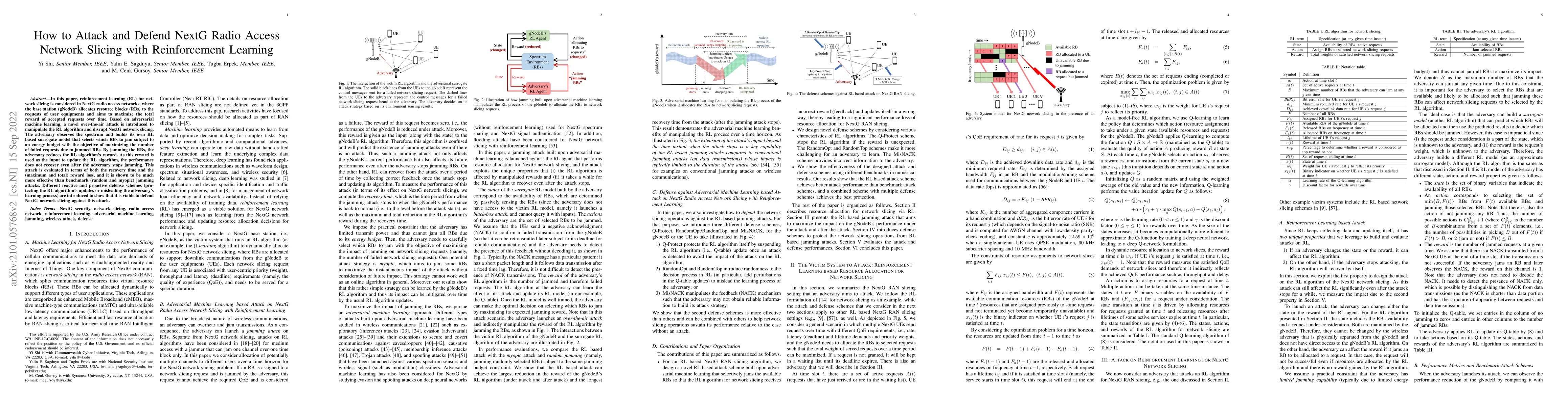 Thumbnail for How to Attack and Defend NextG Radio Access Network Slicing with
  Reinforcement Learning