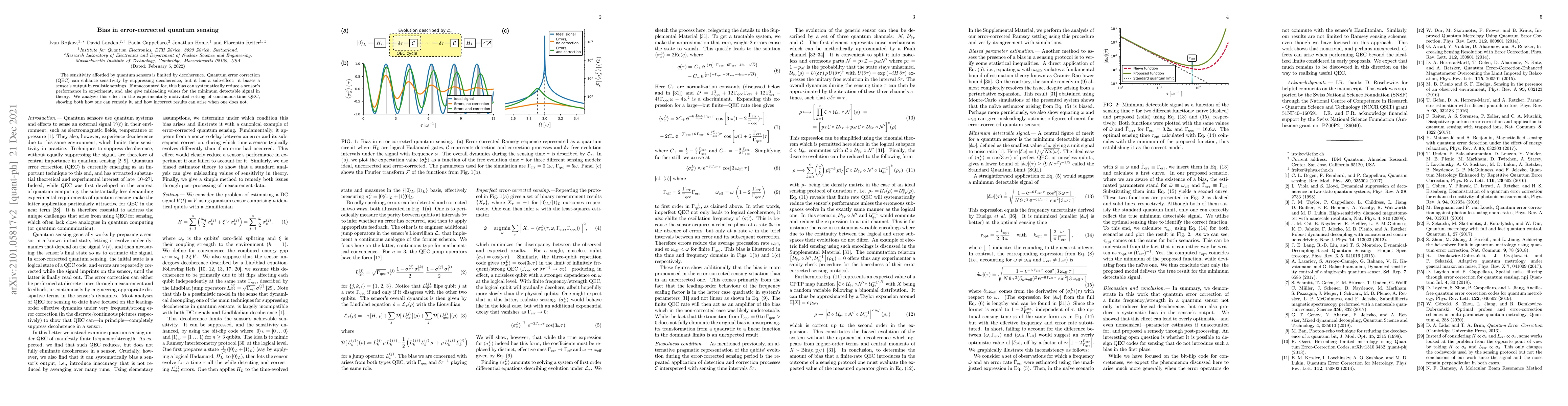 Thumbnail for Bias in error-corrected quantum sensing