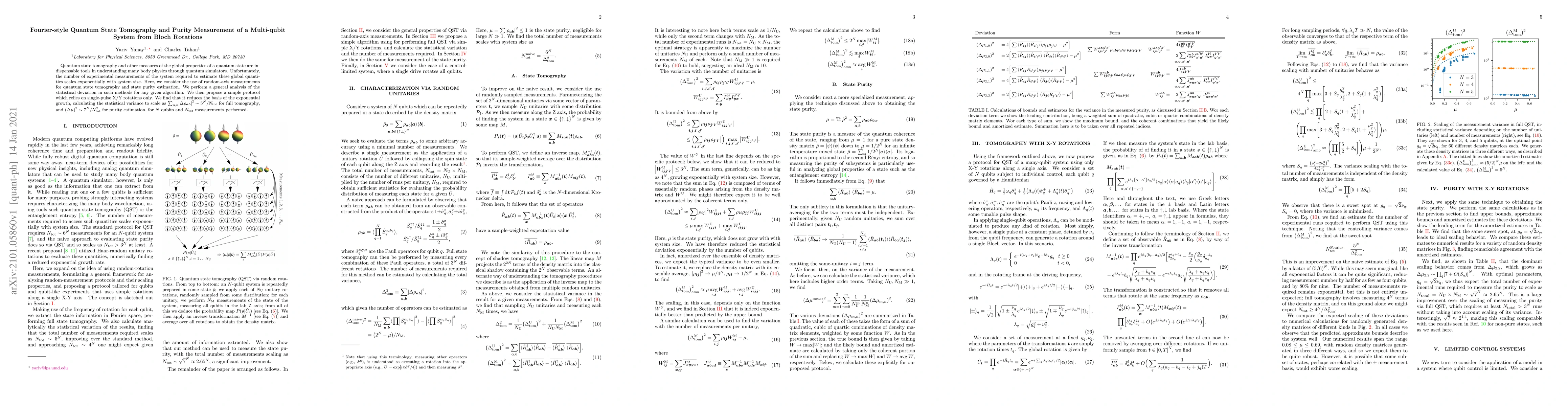 Thumbnail for Fourier-style Quantum State Tomography and Purity Measurement of a
  Multi-qubit System from Bloch Rotations