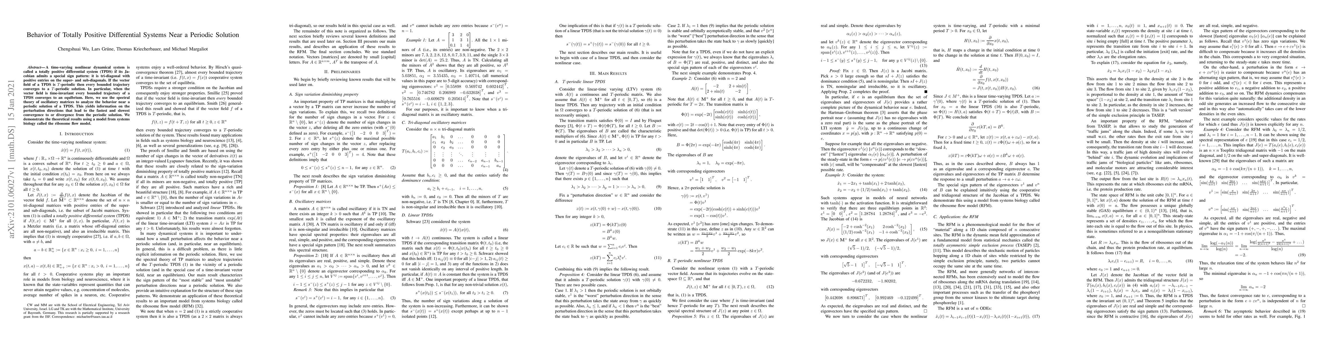 Thumbnail for Behavior of Totally Positive Differential Systems Near a Periodic
  Solution