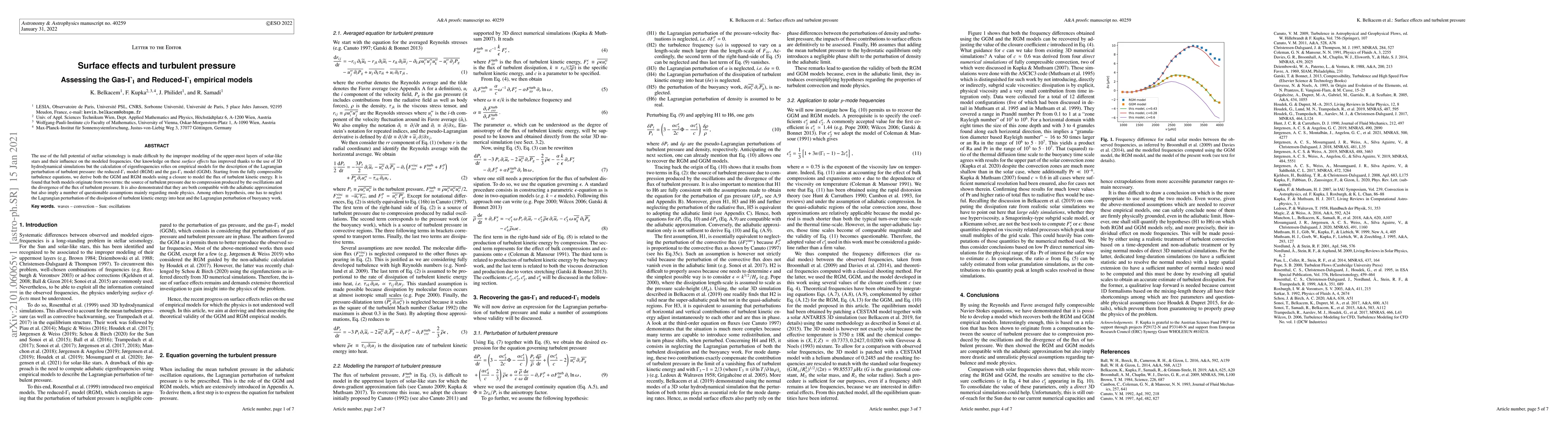 Thumbnail for Surface effects and turbulent pressure. Assessing the Gas-$\Gamma_1$ and
  Reduced-$\Gamma_1$ empirical models
