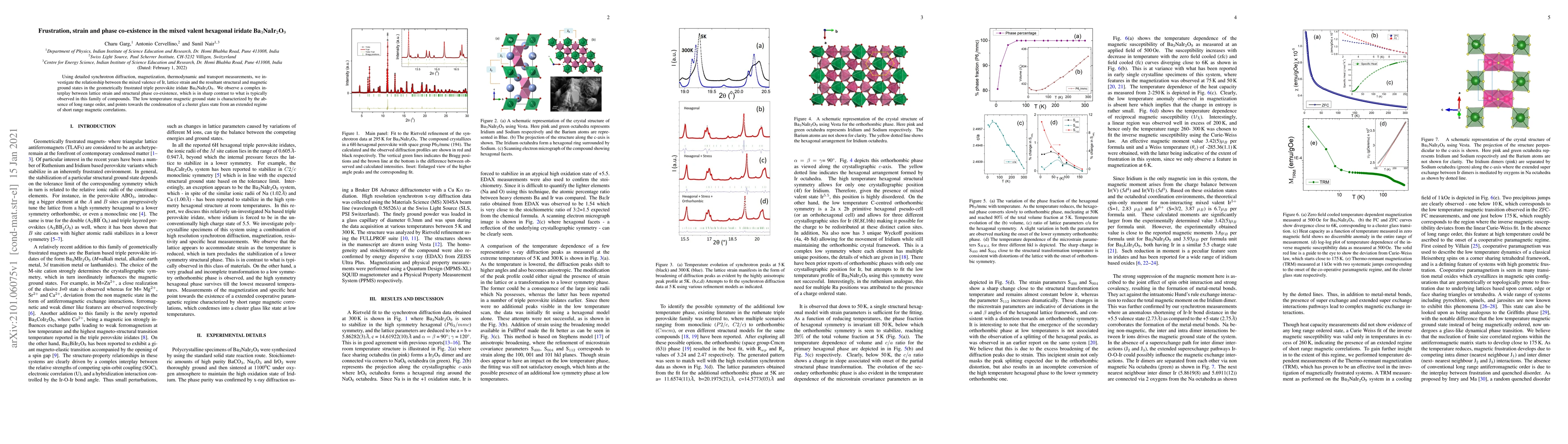 Thumbnail for Frustration, strain and phase co-existence in the mixed valent hexagonal
  iridate Ba$_{3}$NaIr$_{2}$O$_{9}$