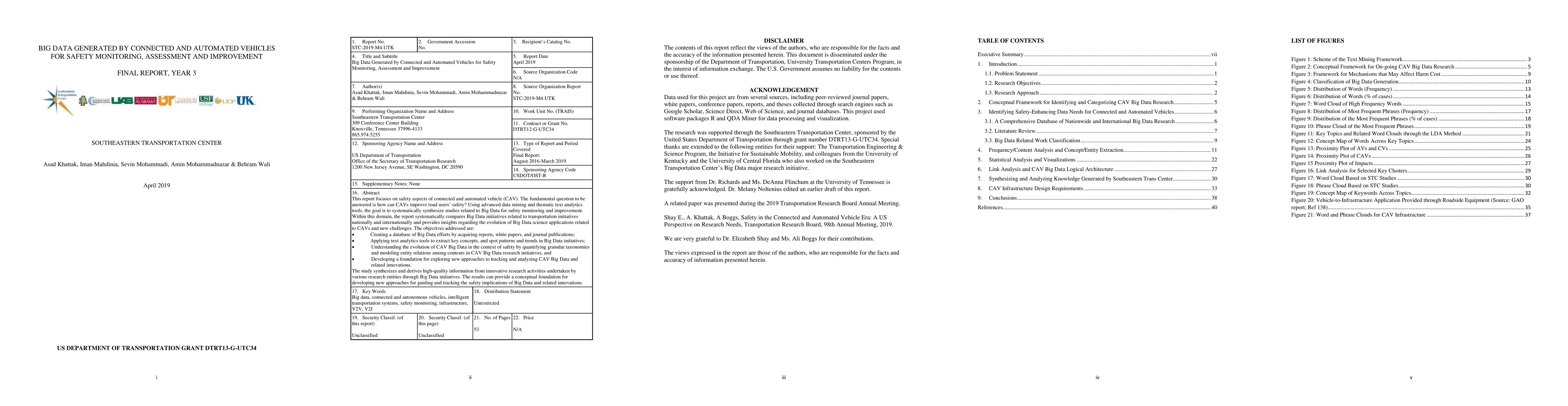 Thumbnail for Big Data Generated by Connected and Automated Vehicles for Safety
  Monitoring, Assessment and Improvement, Final Report (Year 3)