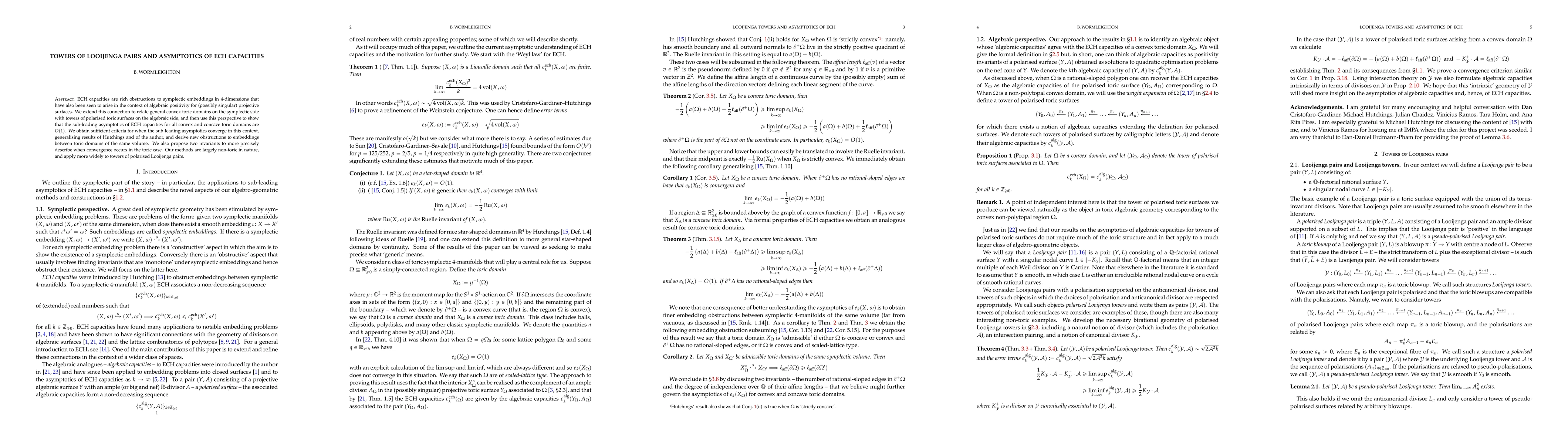 Thumbnail for Towers of Looijenga pairs and asymptotics of ECH capacities