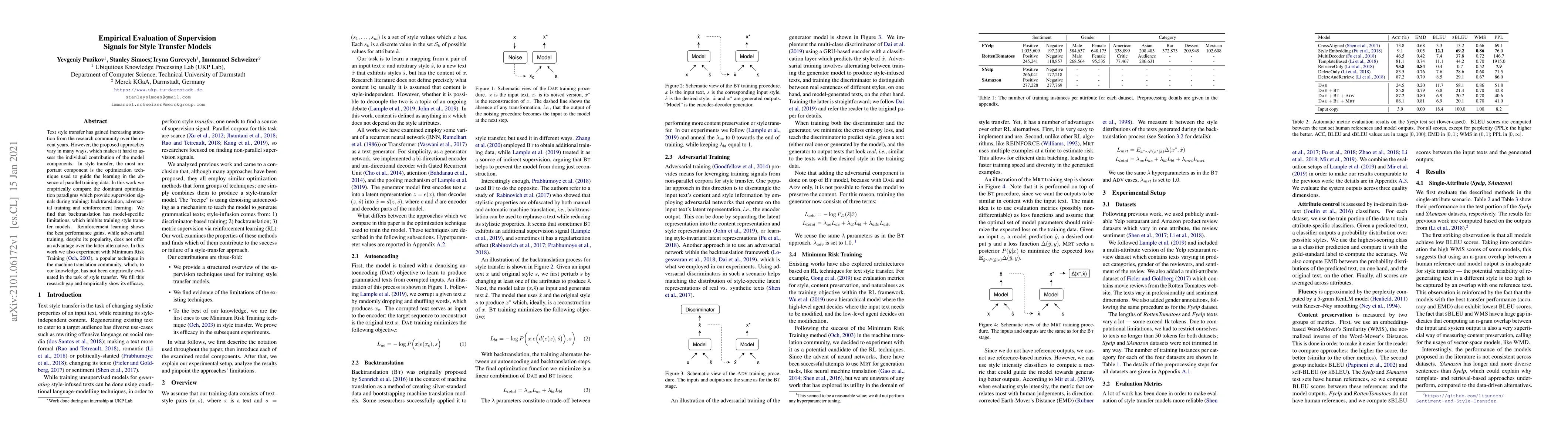 Thumbnail for Empirical Evaluation of Supervision Signals for Style Transfer Models