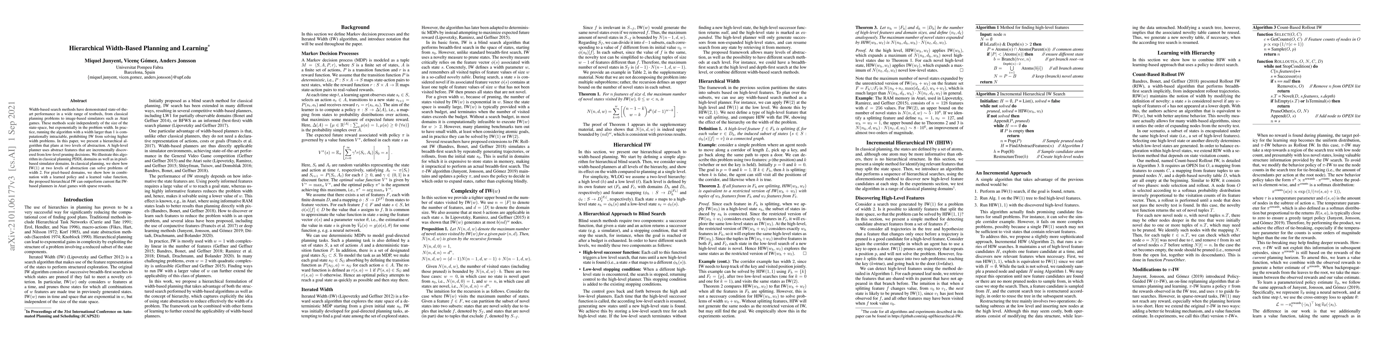 Thumbnail for Hierarchical Width-Based Planning and Learning