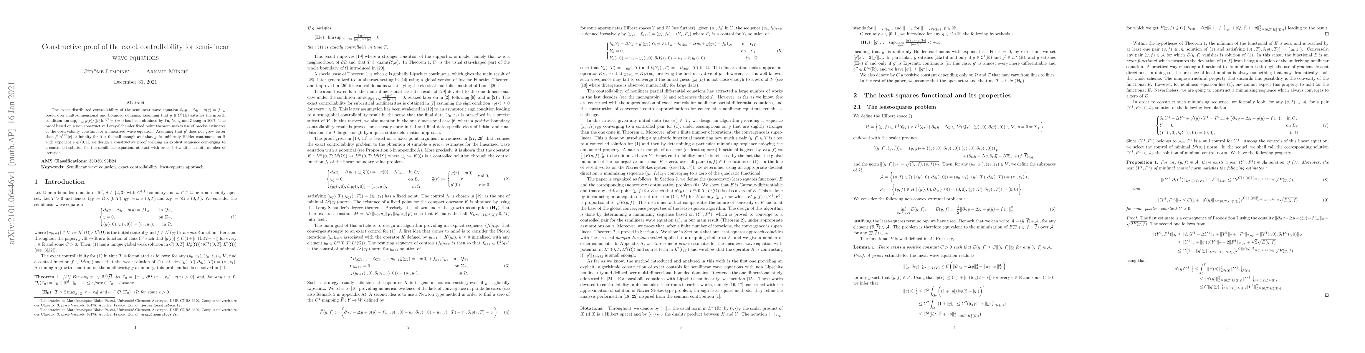 Thumbnail for Constructive proof of the exact controllability for semi-linear wave
  equations