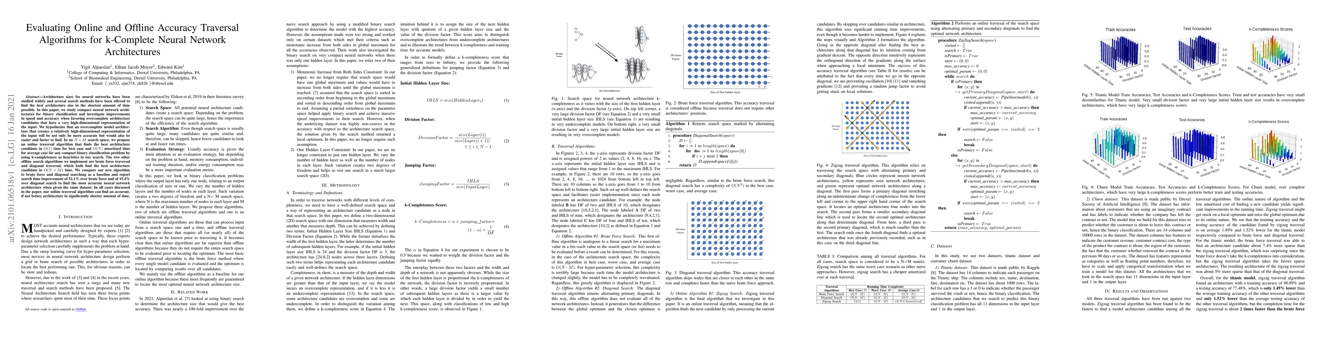 Thumbnail for Evaluating Online and Offline Accuracy Traversal Algorithms for
  k-Complete Neural Network Architectures