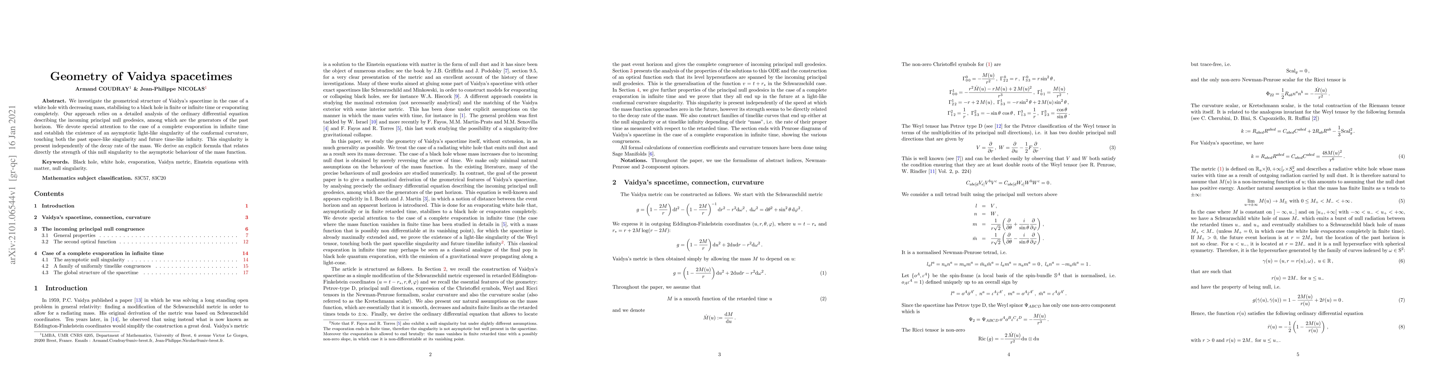 Thumbnail for Geometry of Vaidya spacetimes