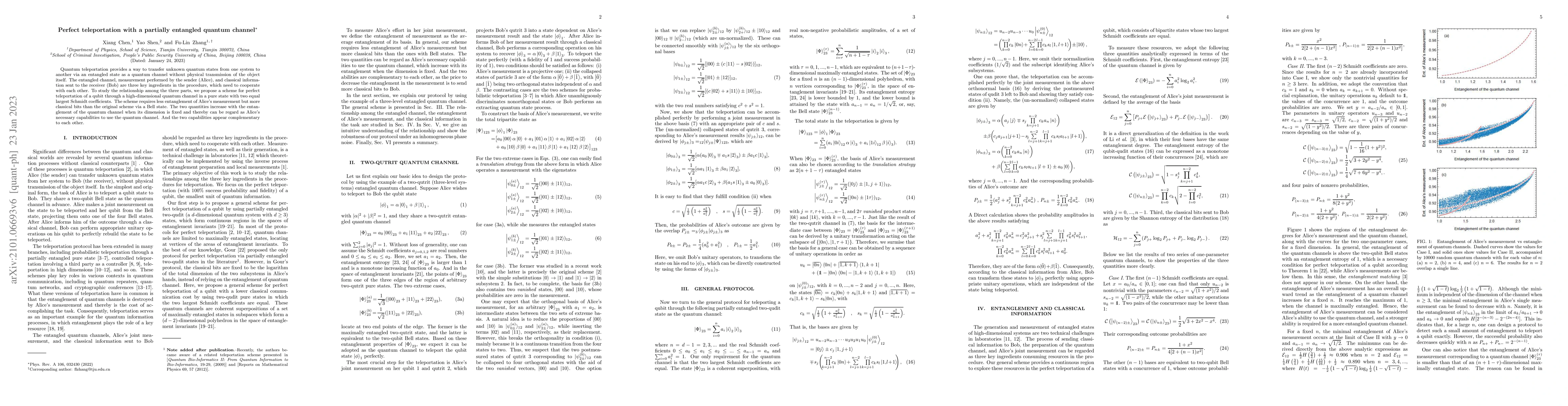 Thumbnail for Perfect teleportation with a partially entangled quantum channel