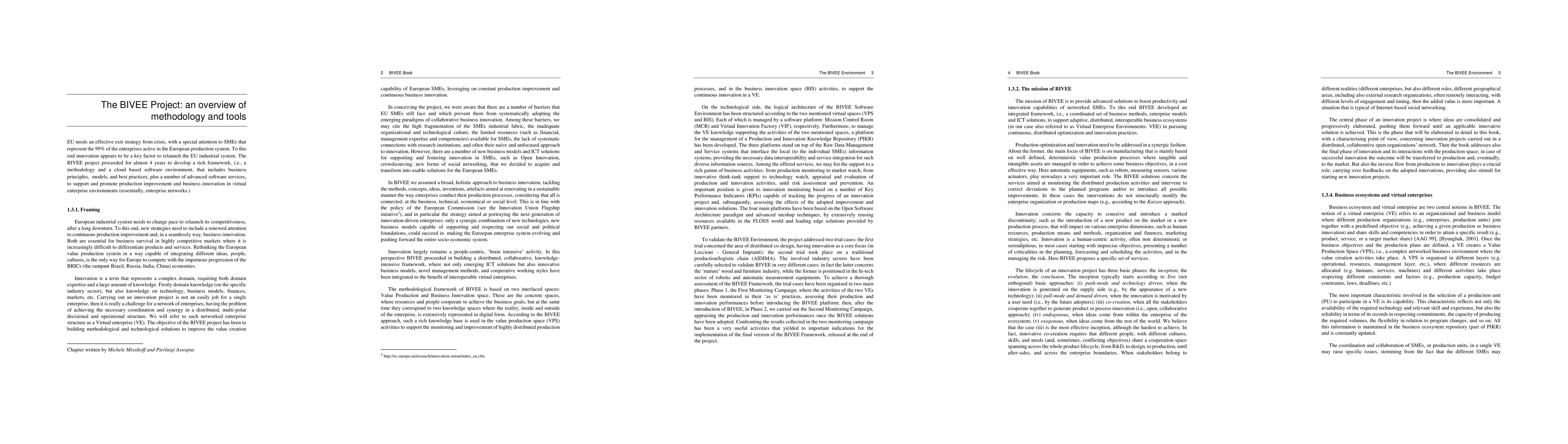 Thumbnail for The BIVEE Project: an overview of methodology and tools