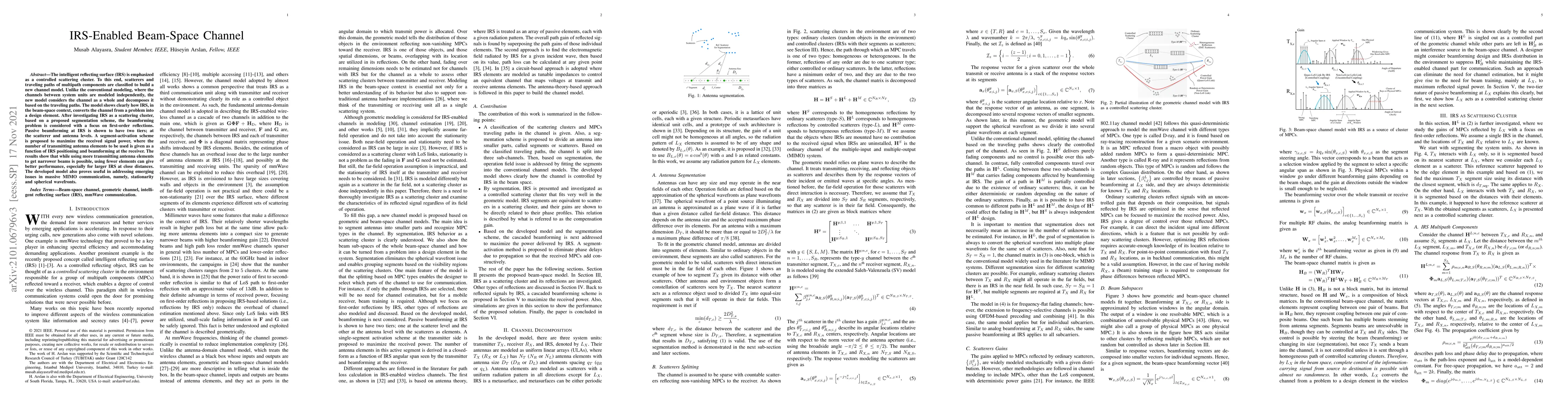 Thumbnail for IRS-Enabled Beam-Space Channel