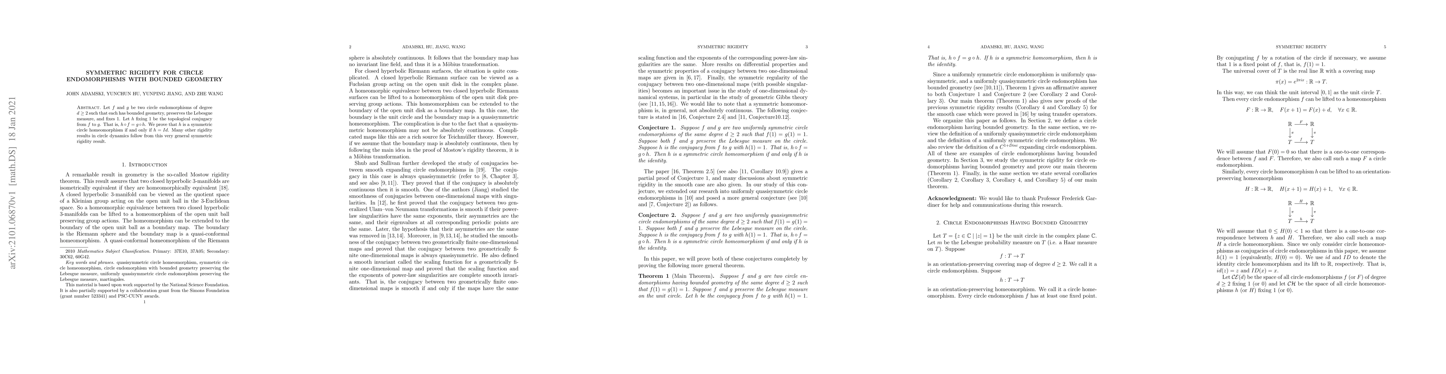 Thumbnail for Symmetric Rigidity for Circle Endomorphisms with Bounded Geometry