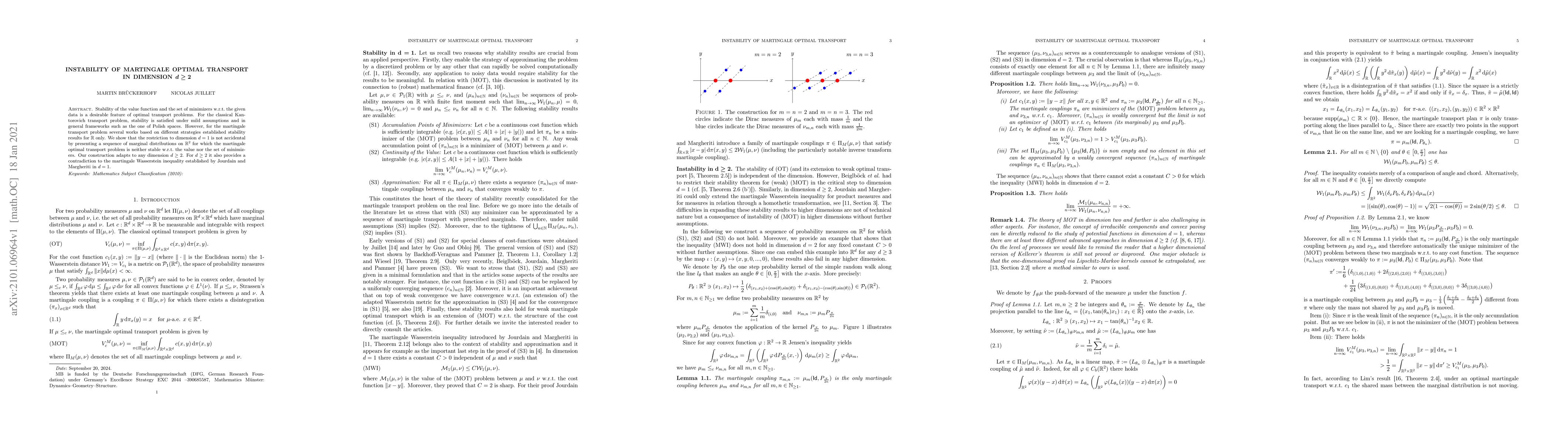 Thumbnail for Instability of Martingale optimal transport in dimension d $\ge$ 2