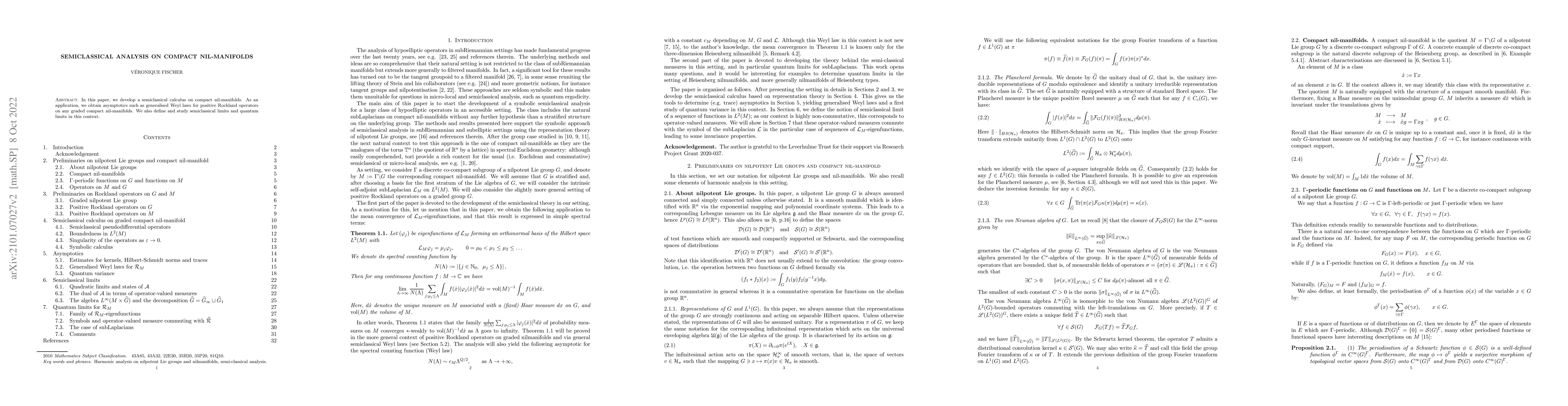Thumbnail for Semiclassical analysis on compact nilmanifolds