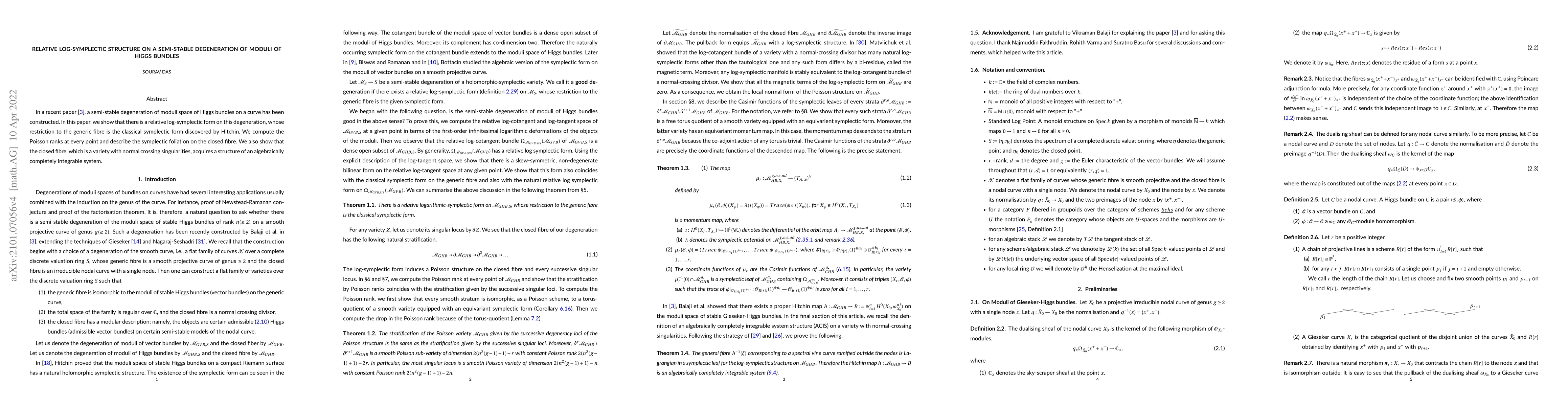 Thumbnail for Relative Log-Symplectic structure on a semi-stable degeneration of
  moduli of Higgs bundles