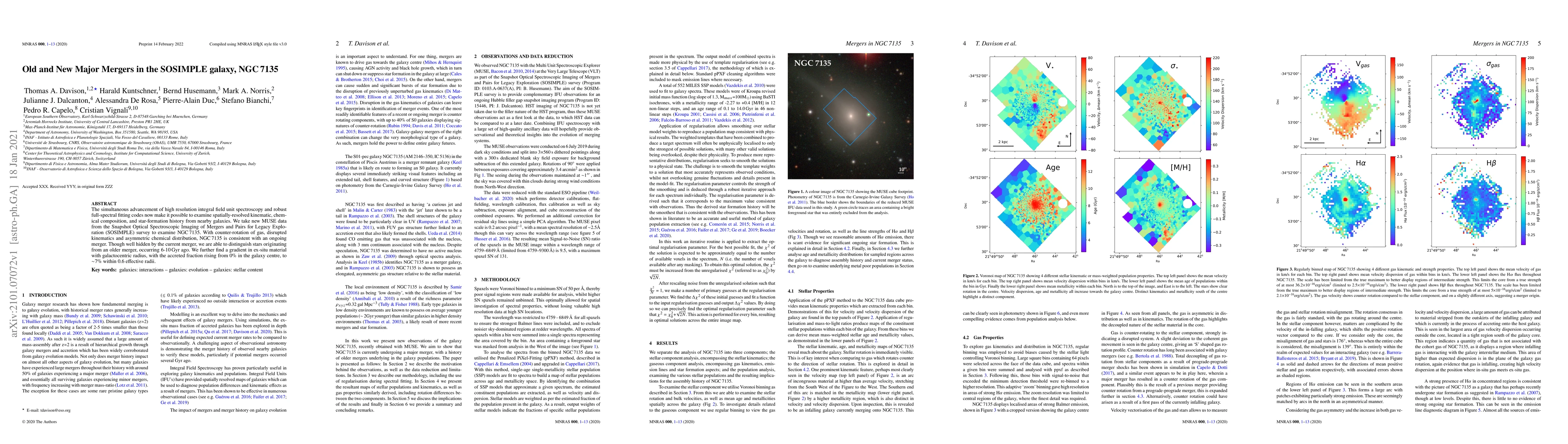 Thumbnail for Old and New Major Mergers in the SOSIMPLE galaxy, NGC 7135