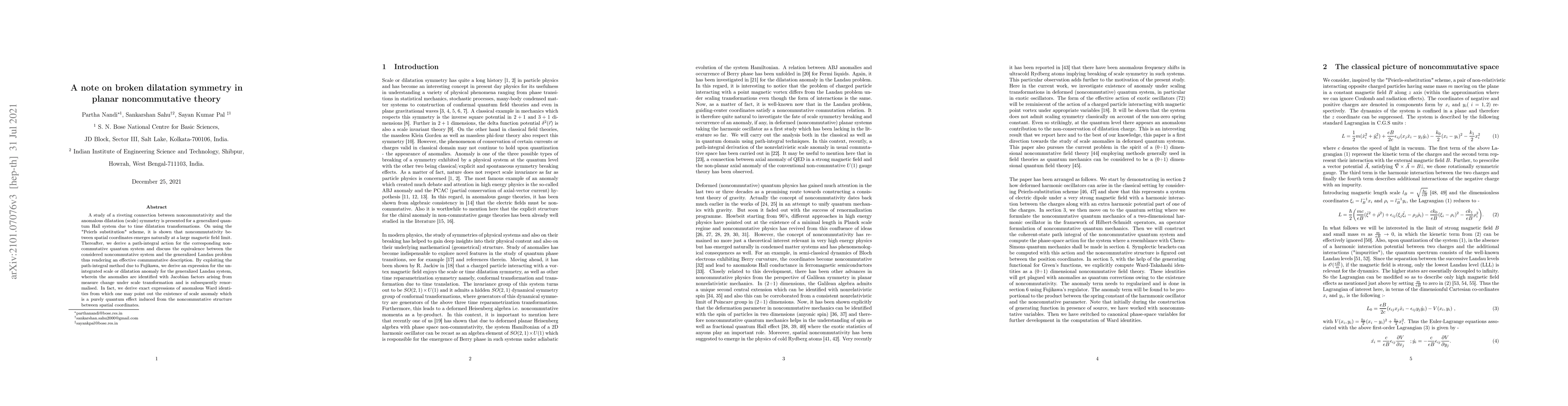 Thumbnail for A note on broken dilatation symmetry in planar noncommutative theory