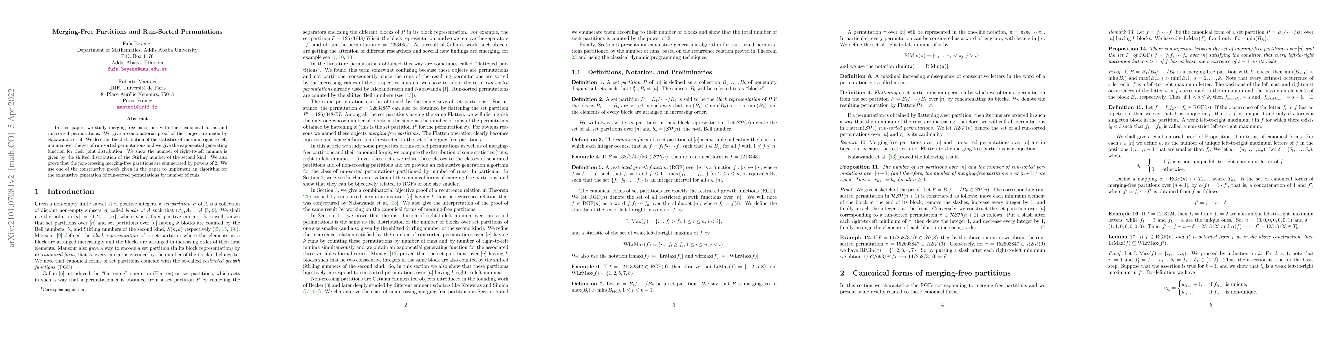 Thumbnail for Merging-Free Partitions and Run-Sorted Permutations