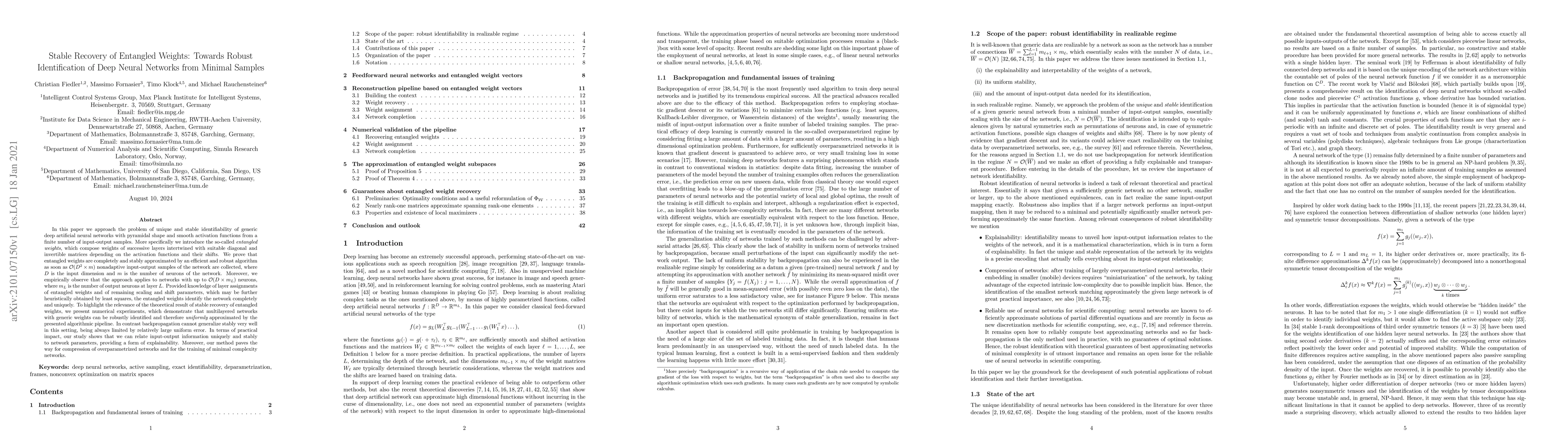 Thumbnail for Stable Recovery of Entangled Weights: Towards Robust Identification of
  Deep Neural Networks from Minimal Samples