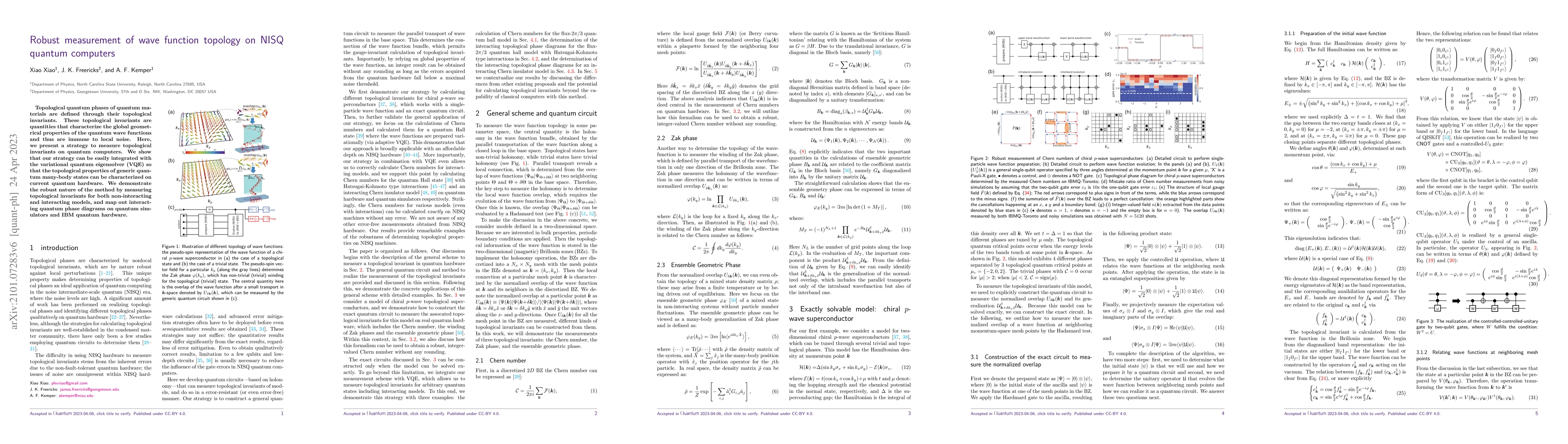 Thumbnail for Robust measurement of wave function topology on NISQ quantum computers