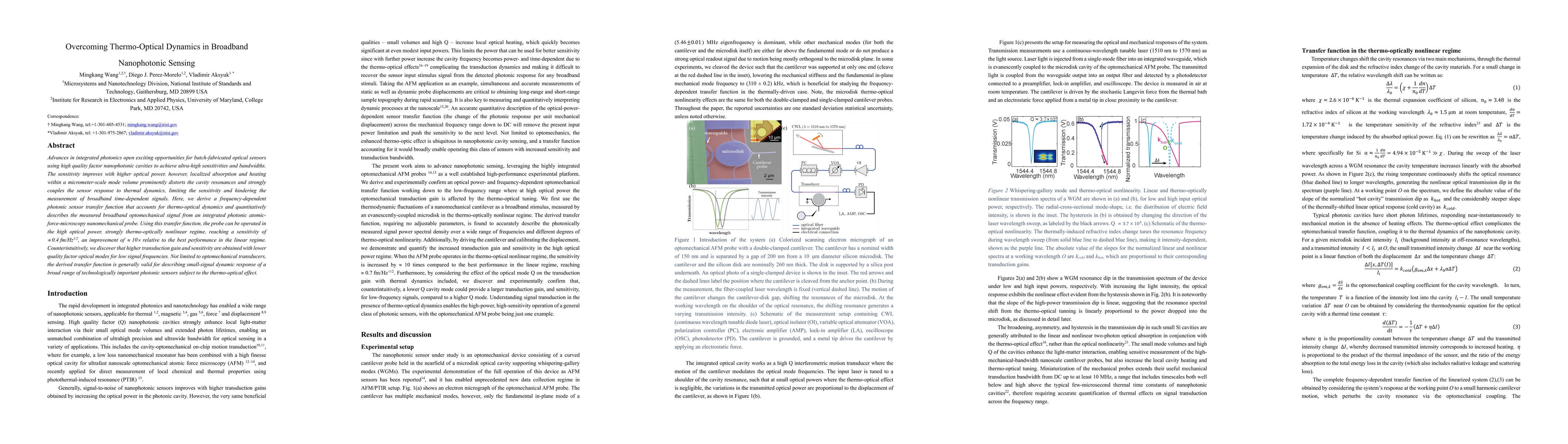 Thumbnail for Overcoming Thermo-Optical Dynamics in Broadband Nanophotonic Sensing