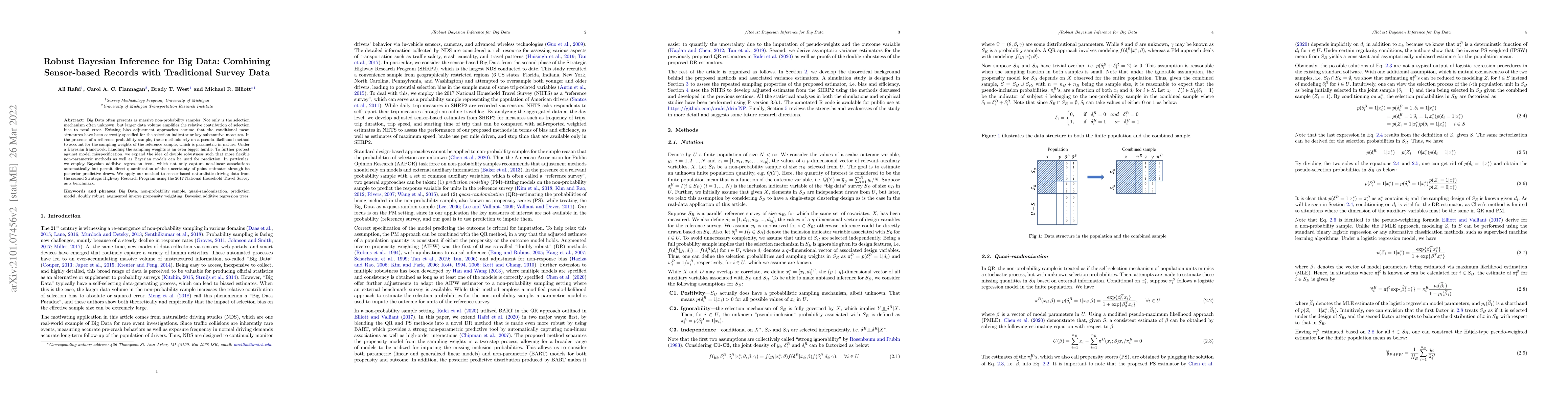 Thumbnail for Robust Bayesian Inference for Big Data: Combining Sensor-based Records
  with Traditional Survey Data