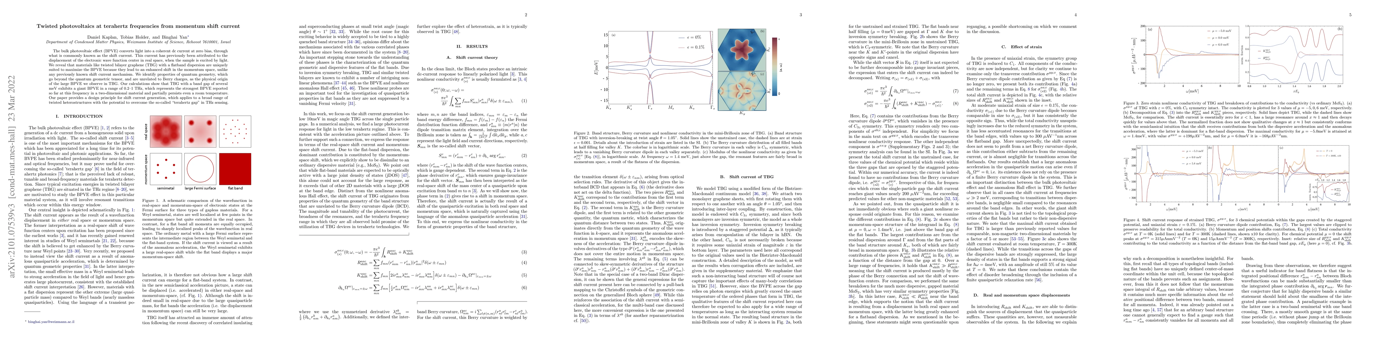 Thumbnail for Twisted photovoltaics at terahertz frequencies from momentum shift
  current