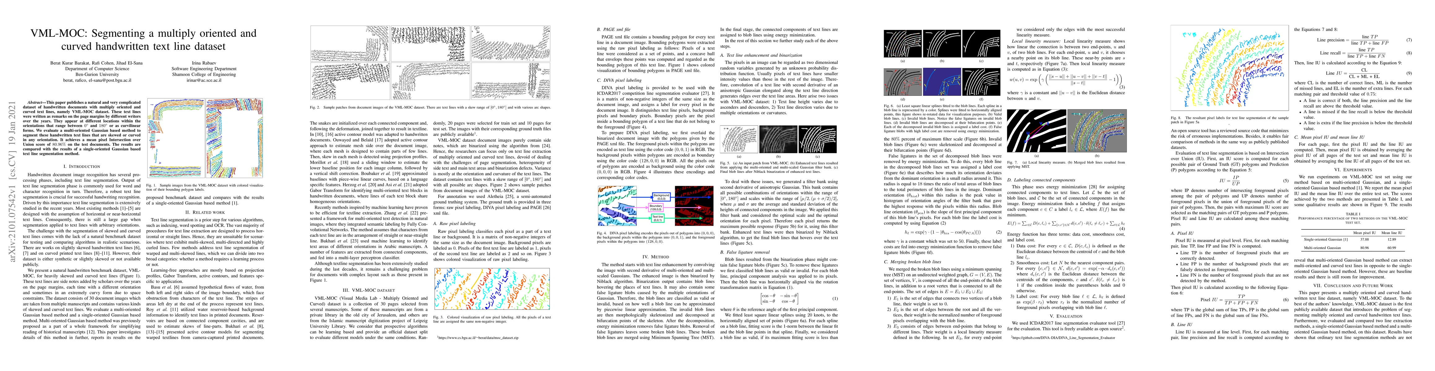 Thumbnail for VML-MOC: Segmenting a multiply oriented and curved handwritten text
  lines dataset