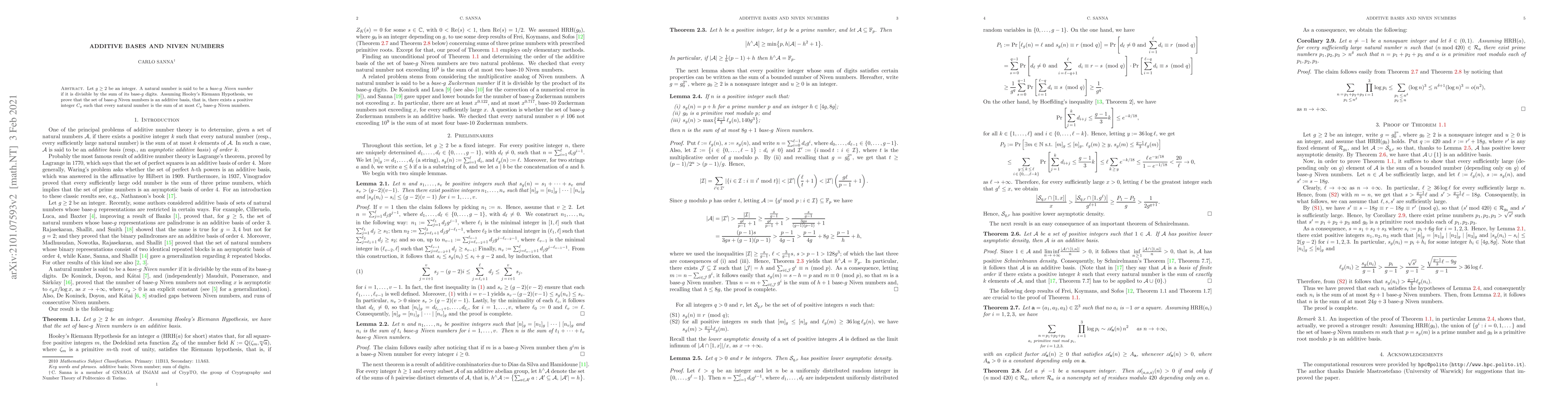 Thumbnail for Additive bases and Niven numbers