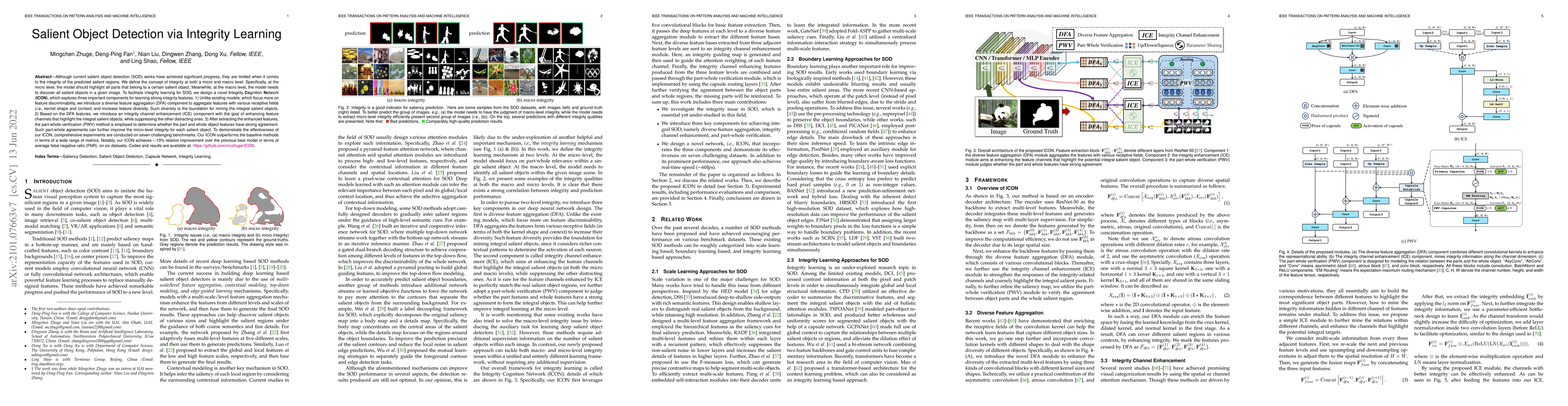 Thumbnail for Salient Object Detection via Integrity Learning