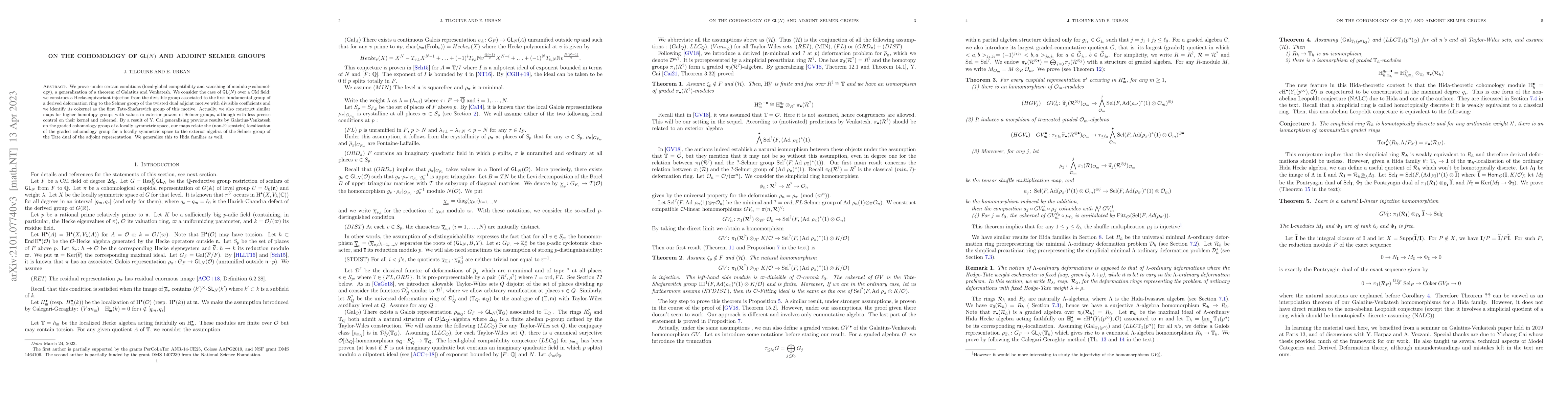 Thumbnail for On the cohomology of GL(N) and adjoint Selmer groups