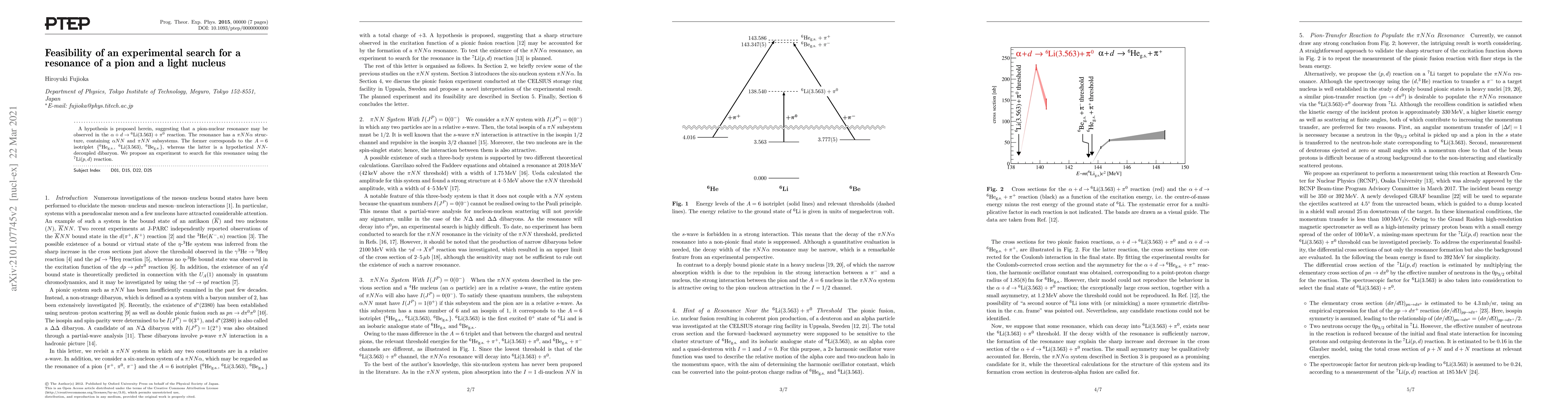 Thumbnail for Feasibility of an experimental search for a resonance of a pion and a
  light nucleus