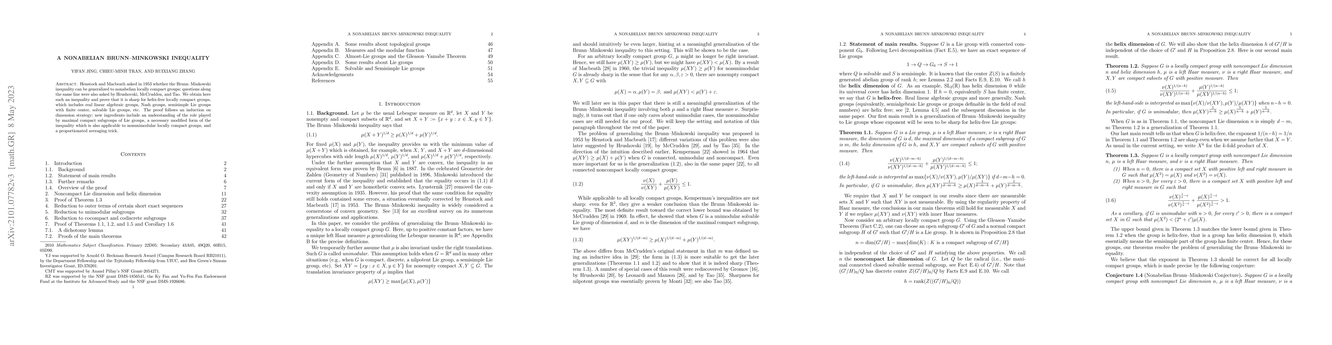 Thumbnail for A nonabelian Brunn-Minkowski inequality