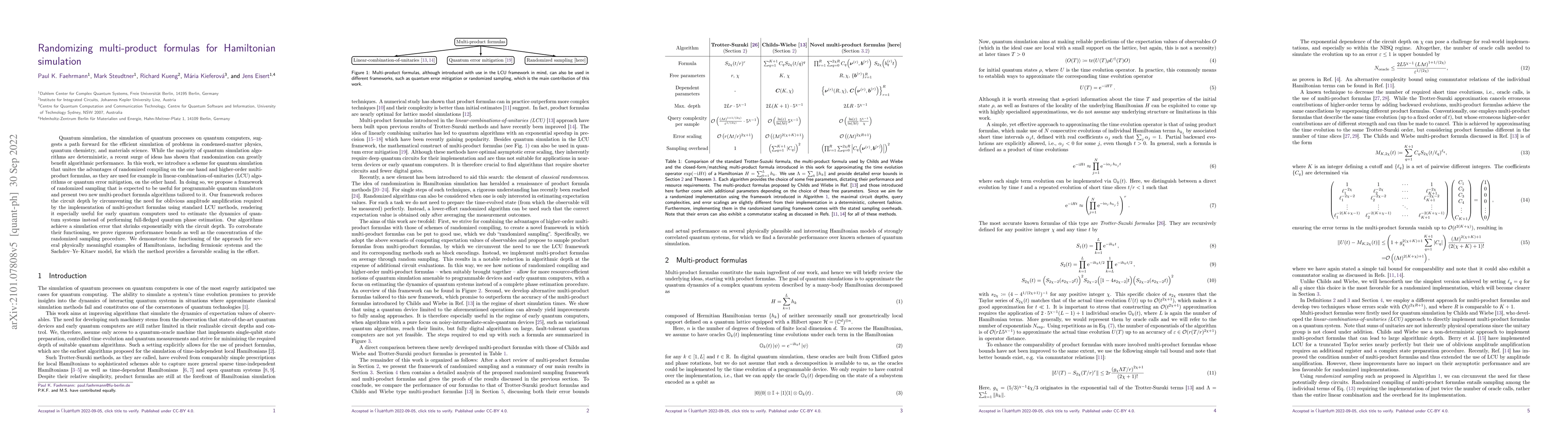Thumbnail for Randomizing multi-product formulas for Hamiltonian simulation