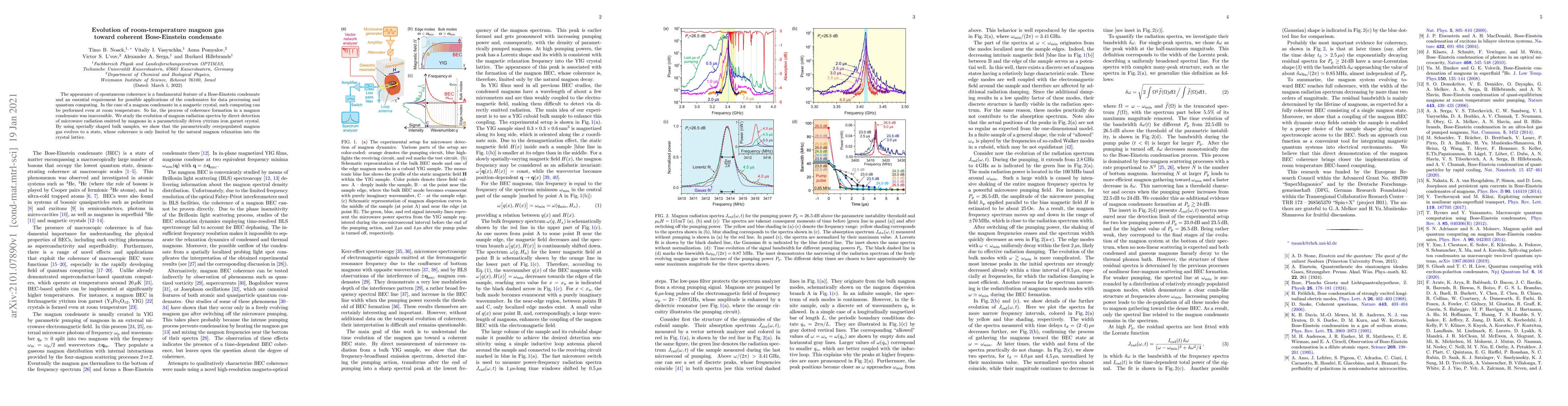 Thumbnail for Evolution of room-temperature magnon gas toward coherent Bose-Einstein
  condensate