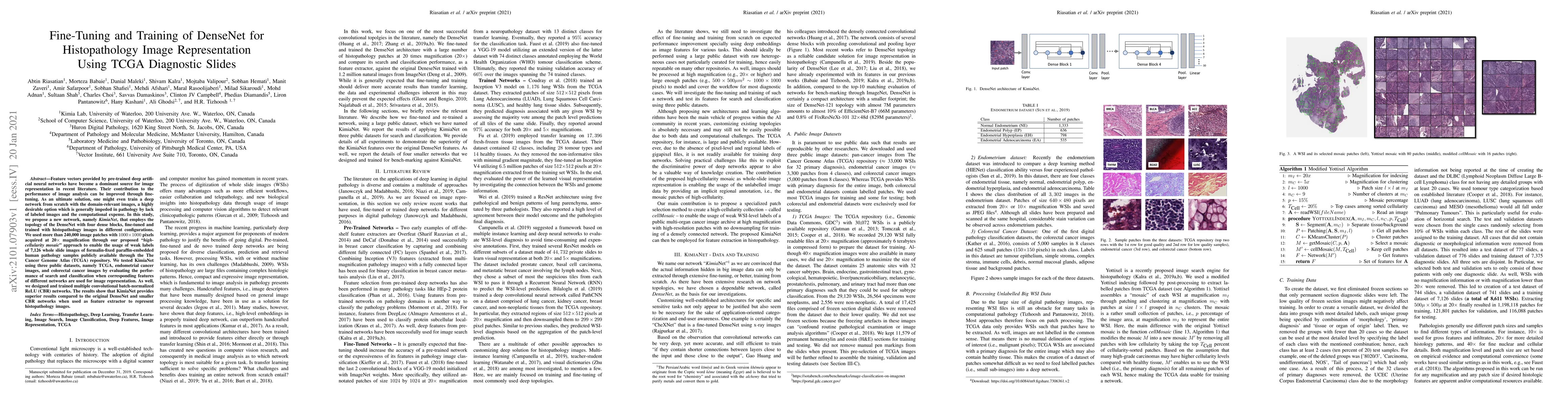 Thumbnail for Fine-Tuning and Training of DenseNet for Histopathology Image
  Representation Using TCGA Diagnostic Slides