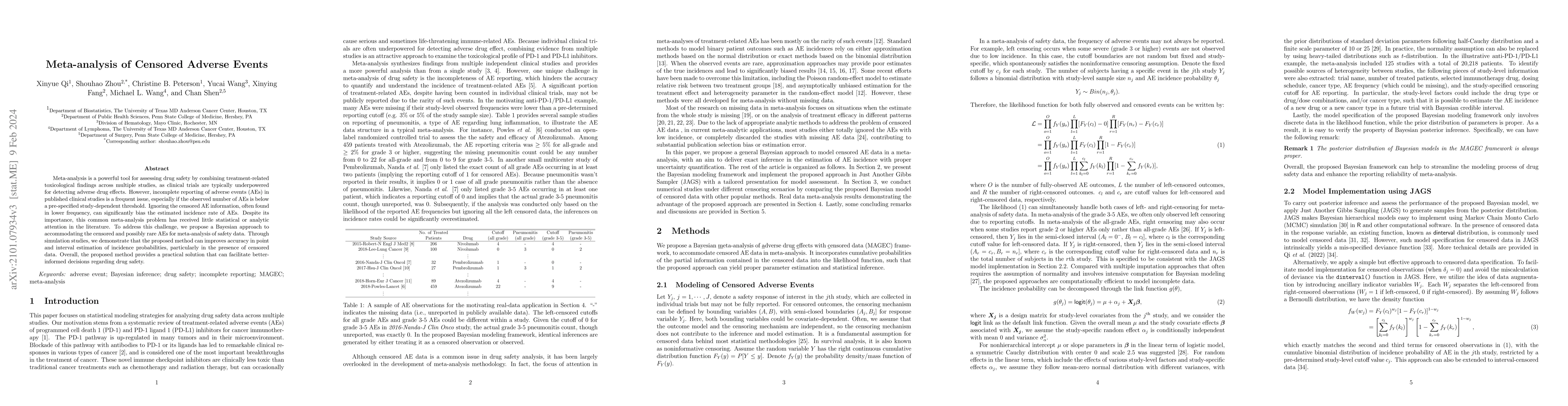 Thumbnail for Meta-analysis of Censored Adverse Events