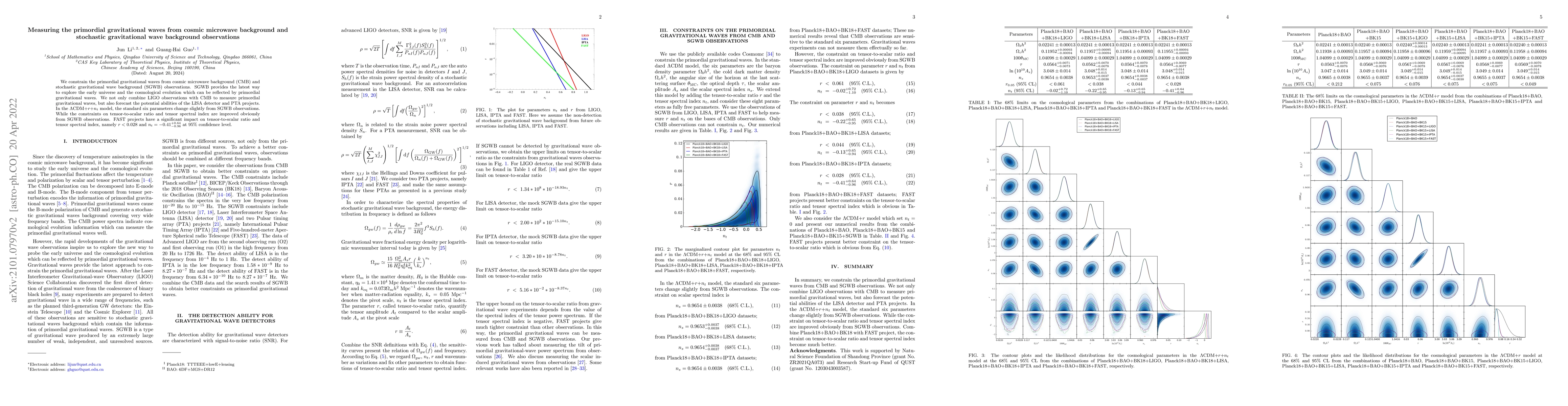 Thumbnail for Measuring the primordial gravitational waves from cosmic microwave
  background and stochastic gravitational wave background observations