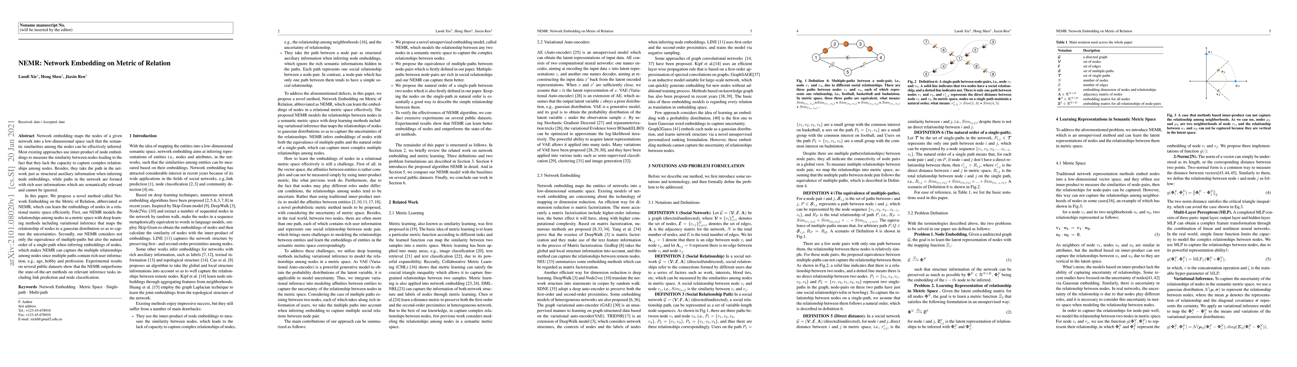 Thumbnail for NEMR: Network Embedding on Metric of Relation