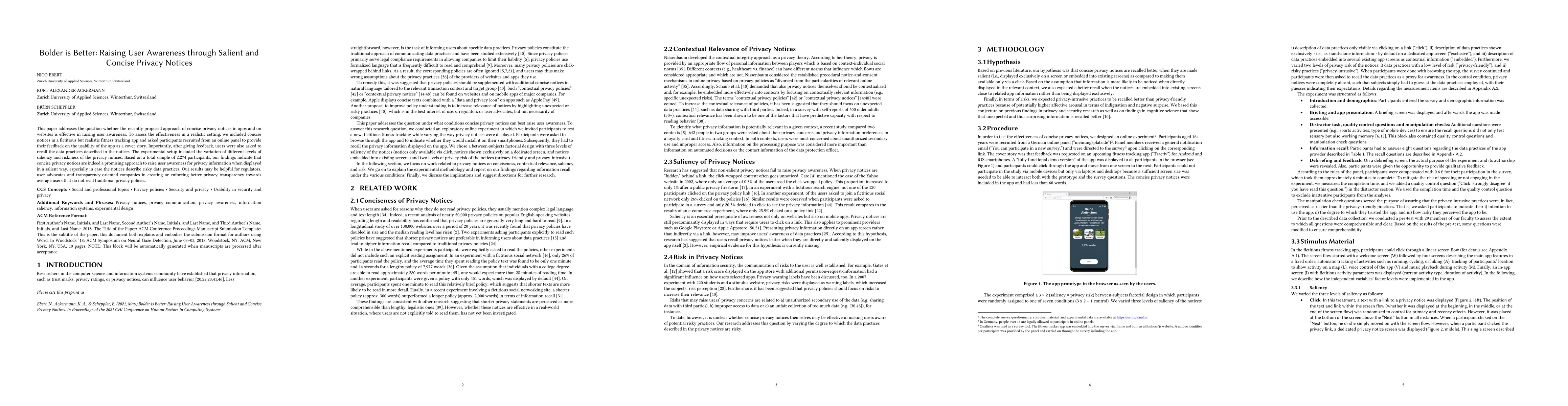 Thumbnail for Bolder is Better: Raising User Awareness through Salient and Concise
  Privacy Notices