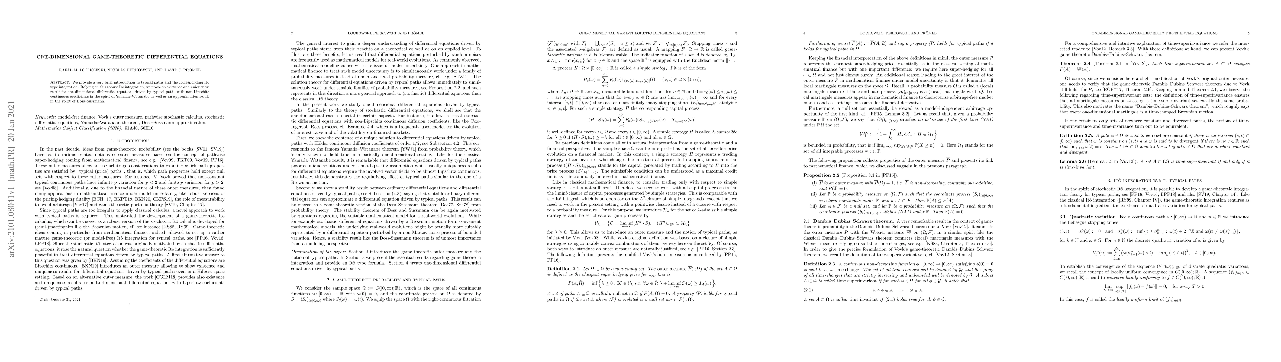 Thumbnail for One-dimensional game-theoretic differential equations