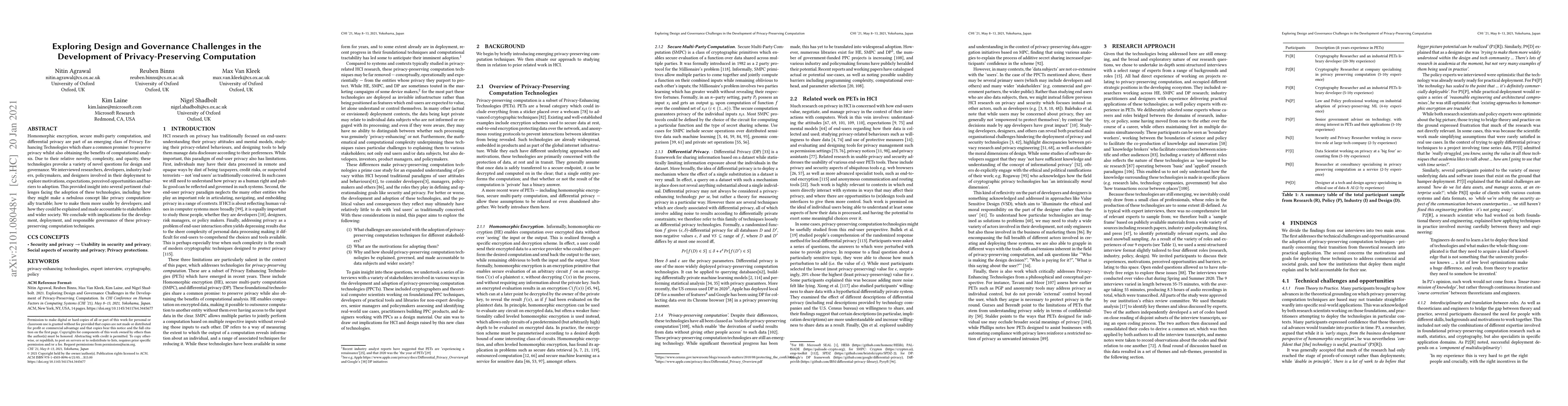 Thumbnail for Exploring Design and Governance Challenges in the Development of
  Privacy-Preserving Computation