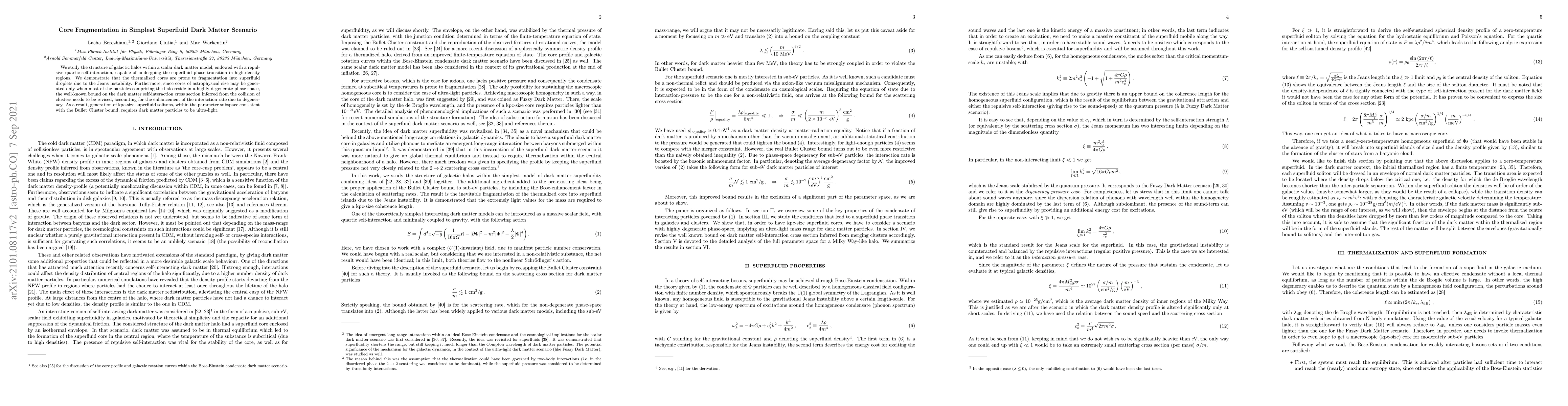 Thumbnail for Core Fragmentation in Simplest Superfluid Dark Matter Scenario