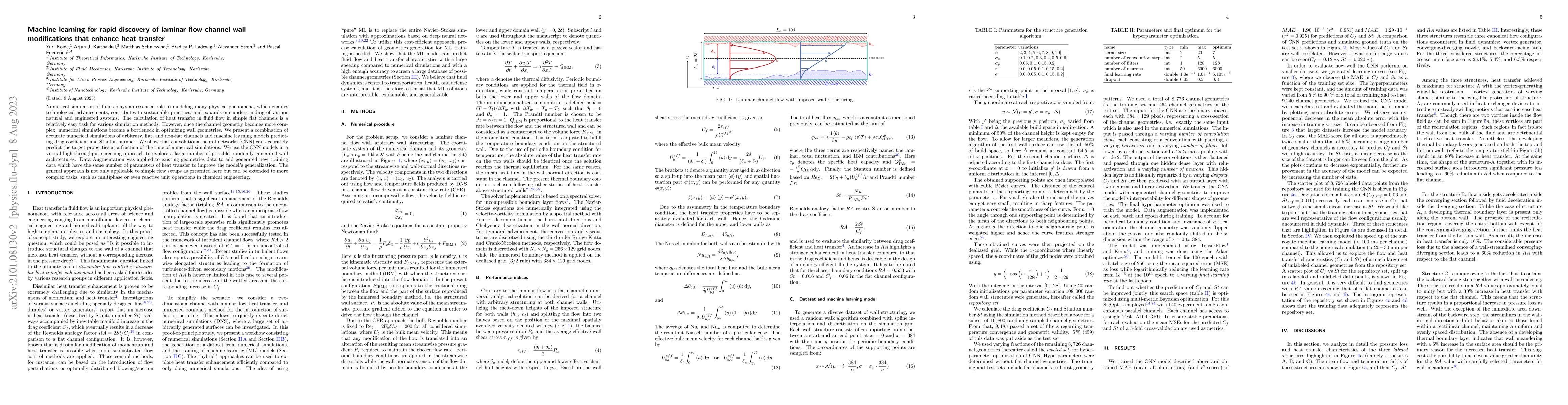 Thumbnail for Machine learning for rapid discovery of laminar flow channel wall
  modifications that enhance heat transfer