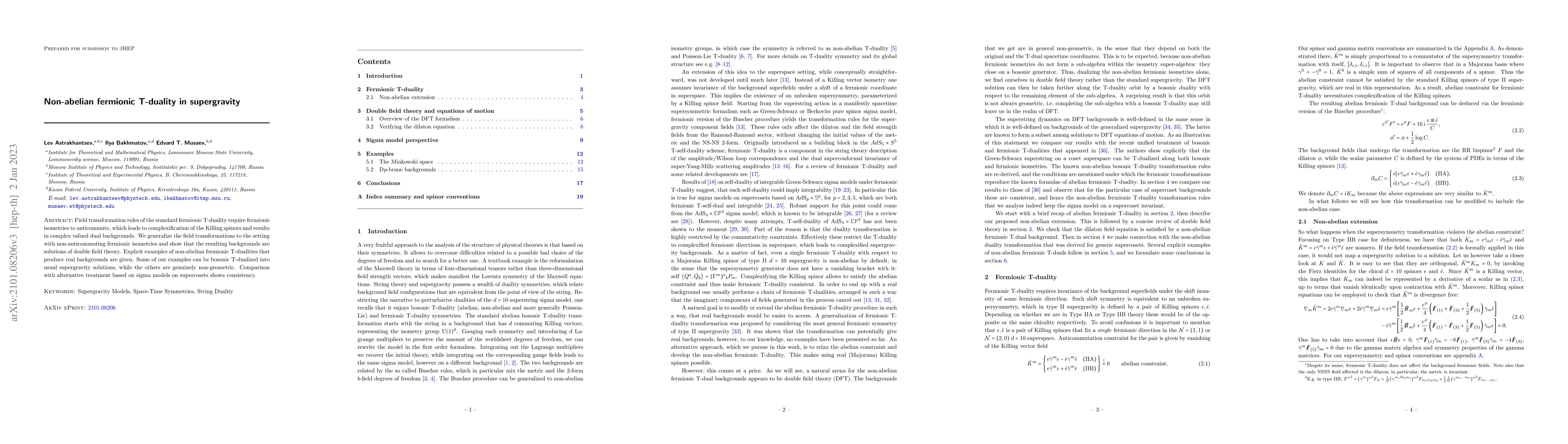 Thumbnail for Non-abelian fermionic T-duality in supergravity