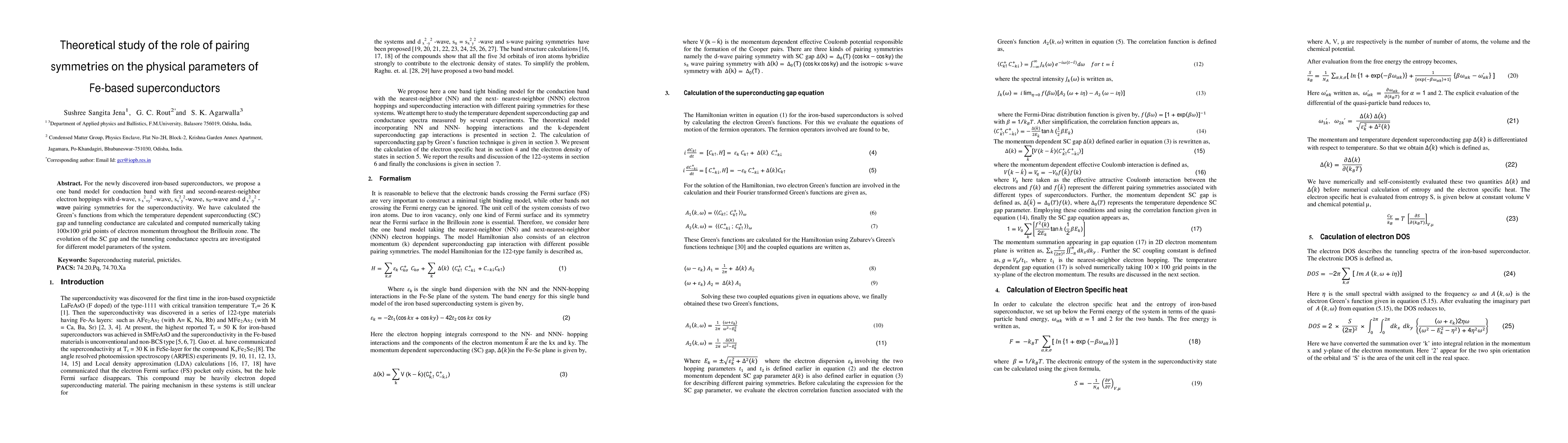 Thumbnail for Theoretical study of the role of pairing symmetries on the physical
  parameters of Fe-based superconductors